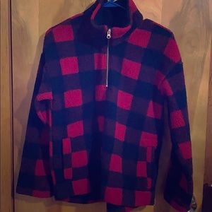 Buffalo checker plaid fleece pullover